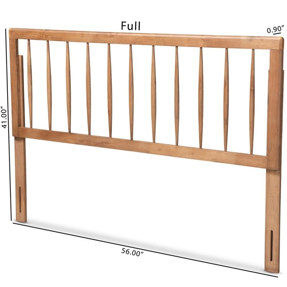Baxton Studio Valin Modern and Contemporary Ash Walnut Finished Wood Queen Size Headboard